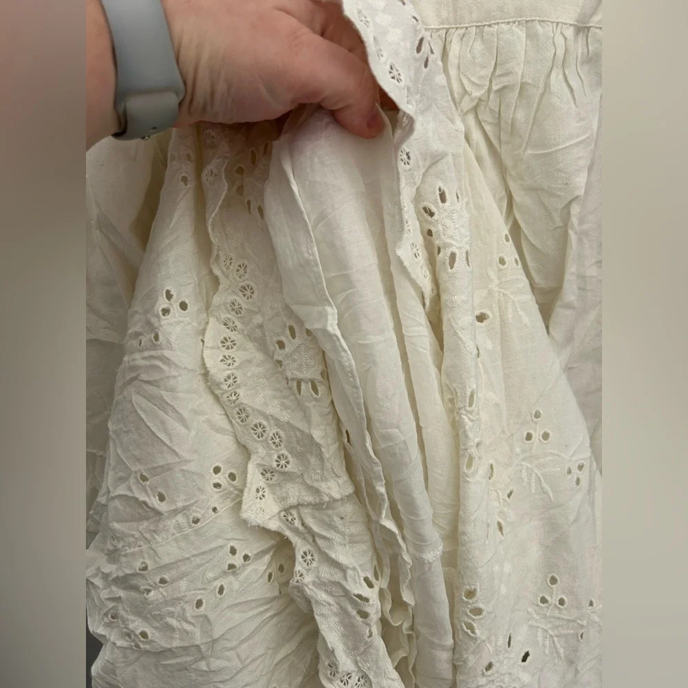 Gorgeous Ethereal Trf Collection For Zara White Linen Dress Summer cottagecore - Picture 8 of 12